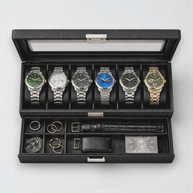Porte-montres à 6 compartiments