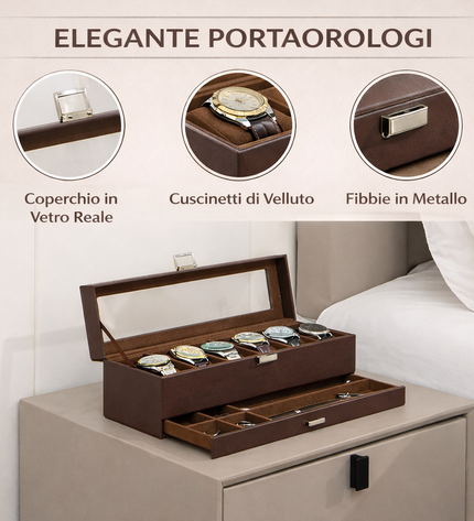 Boîte à montres (6 + 1) - Marron