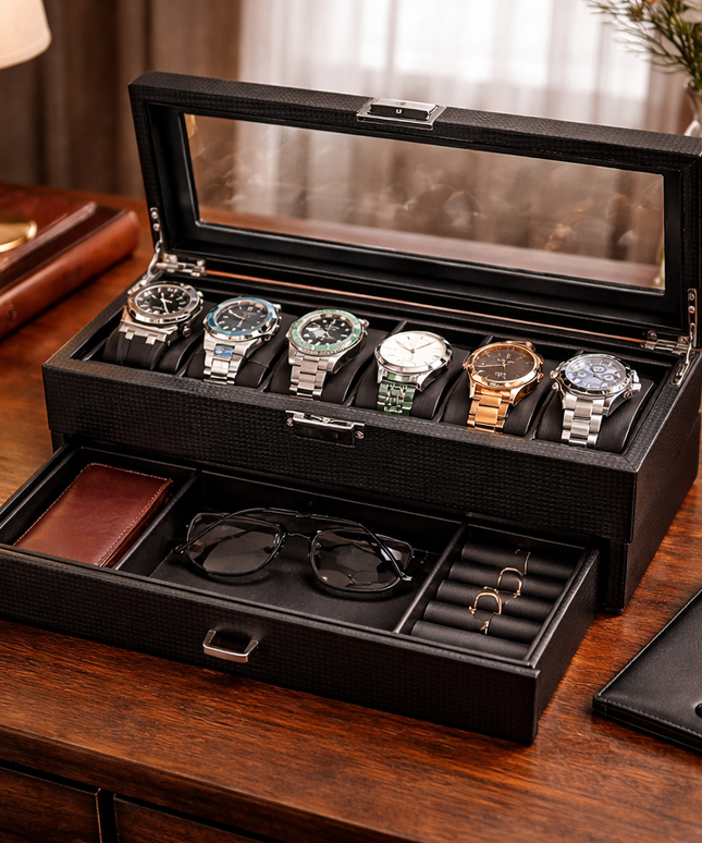 Porta Orologi a 6 Scomparti