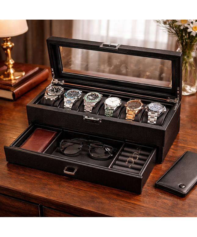 Porta Orologi a 6 Scomparti