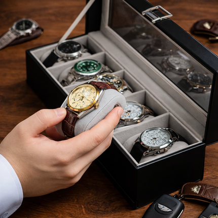 Cofanetto Porta Orologi (6 posti) - Nero