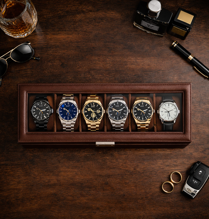 Porta Orologi a 6 Scomparti