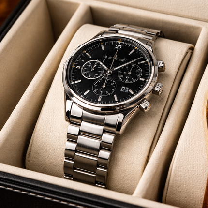 Cofanetto Porta Orologi (12 posti) – Nero/Beige