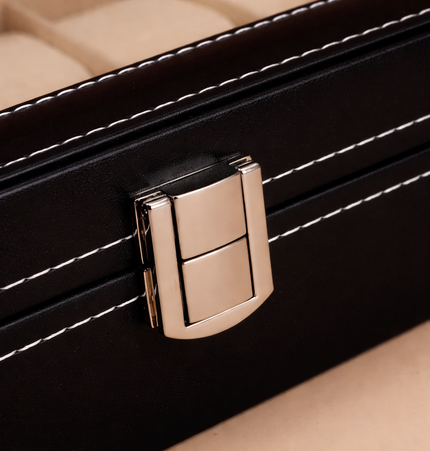 Cofanetto Porta Orologi (12 posti) – Nero/Beige