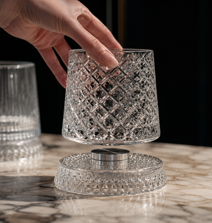 Bicchieri da Whiskey con Base Rotante