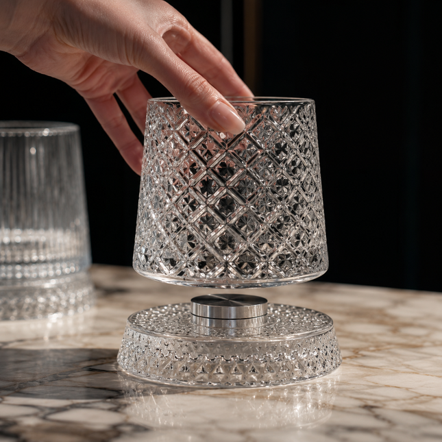 Bicchieri da Whiskey con Base Rotante