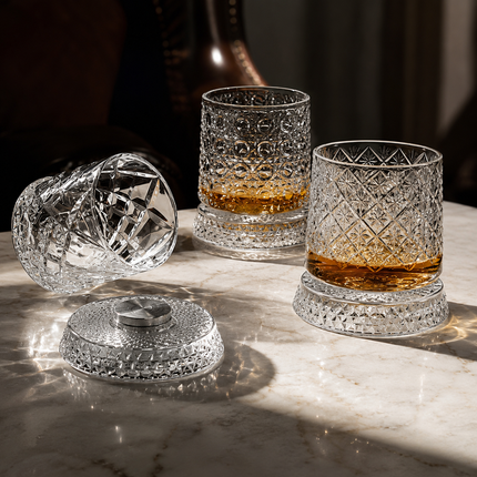 Bicchieri da Whiskey con Base Rotante