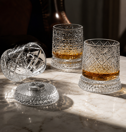 Bicchieri da Whiskey con Base Rotante