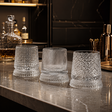 Bicchieri da Whiskey con Base Rotante