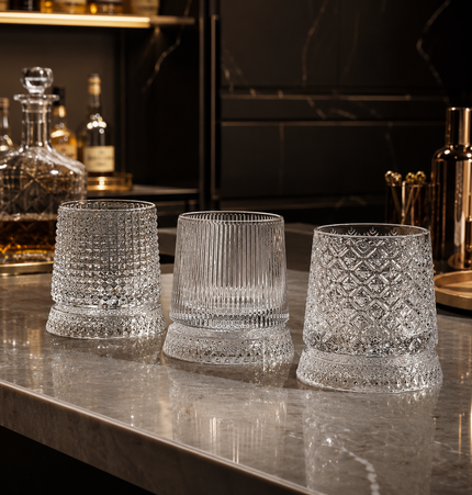 Bicchieri da Whiskey con Base Rotante