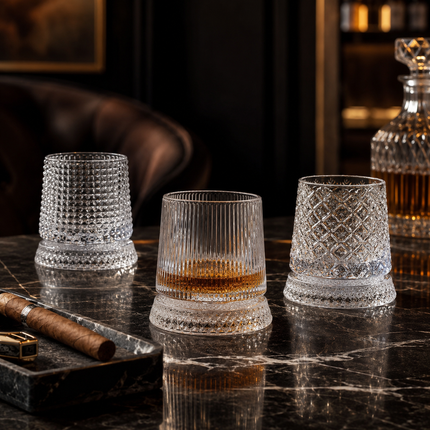 Bicchieri da Whiskey con Base Rotante