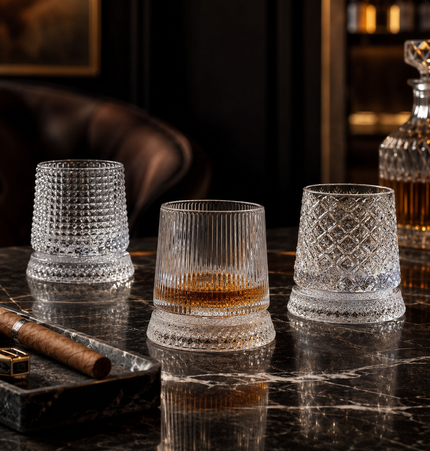 Bicchieri da Whiskey con Base Rotante