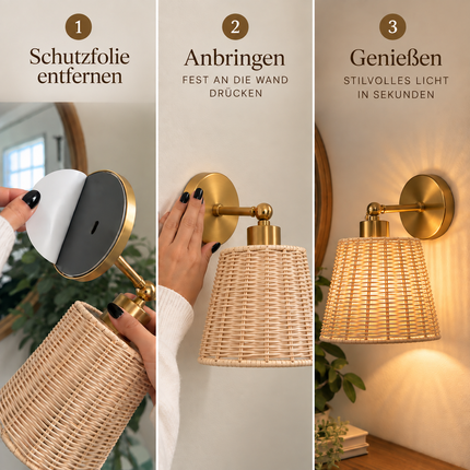 Fethiye – Natuurlijke draadloze wandlamp (DE)