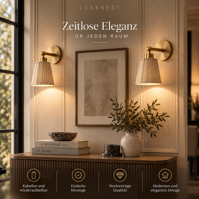 Fethiye – Natuurlijke draadloze wandlamp (DE)