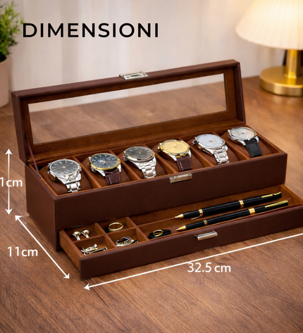 Boîte à montres (6 + 1) - Marron